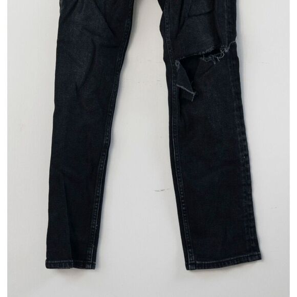RE/DONE 90s High Rise Loose Jeans in Washed Black with Rips Size 23 - Picture 6 of 7